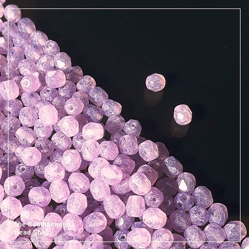 Preciosa Fire Polished Beads 4mm - Lilac Opal