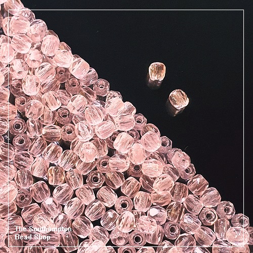 Preciosa Fire Polished Beads 3mm - Pink