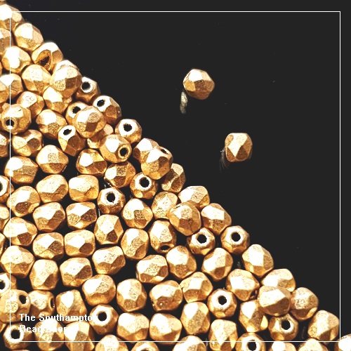 Preciosa Fire Polished Beads 3mm - Aztec Gold