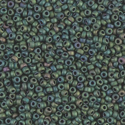 Miyuki Seed Bead - 11-92066 Matte Metallic Dark Green Iris