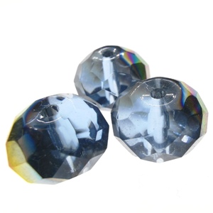 15x12mm Rondelle Crystal - Indian Sapphire AB (3pcs)