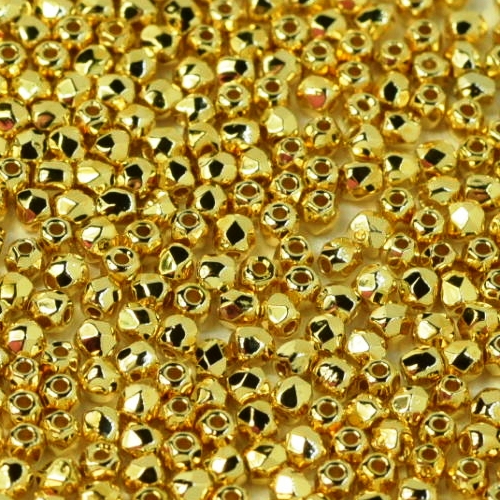 Preciosa Fire Polished Beads 2mm - Crystal 24 Kt Gold plated