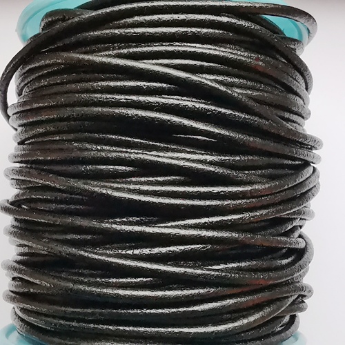 3mm Round-leather Cord - Black