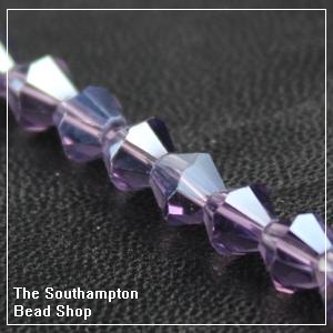 Chinese 6mm Bicone Crystals - Tanzanite