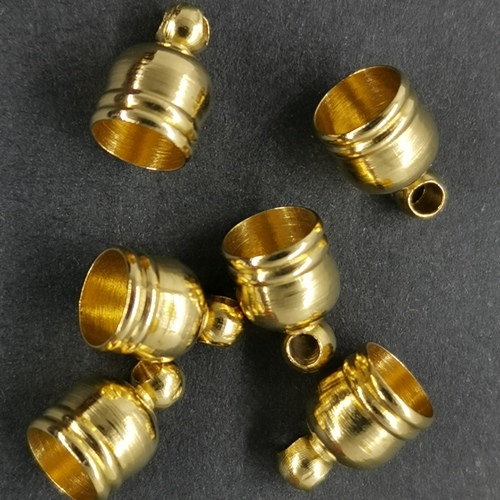 6mm Cord End Caps Gold Plated