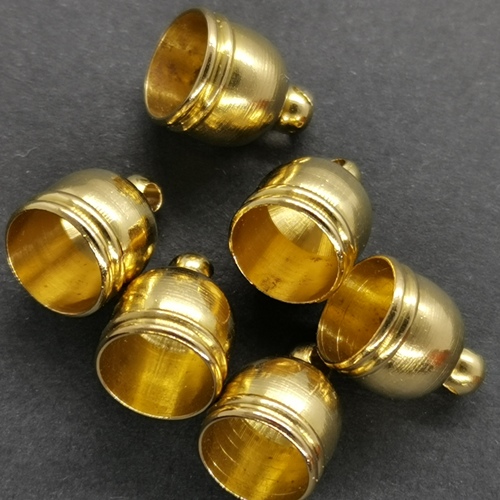 8mm Cord End Caps Gold Plated