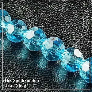 Chinese 8mm Round Crystals - Aqua