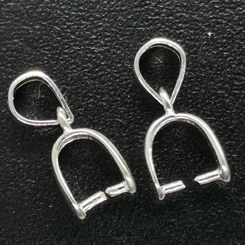 925 Silver Medium Pinch Bail with Loop (2 pcs)