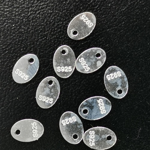 925 Silver 6mm Oval Tags (10 pcs)