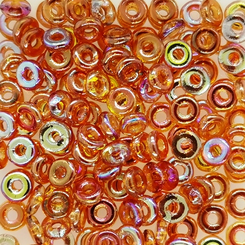 O Bead- Crystal Orange Rainbow