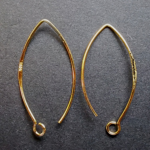 925 Silver Oval Earring Hooks Gold Plated