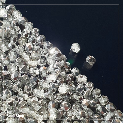 Preciosa Fire Polished Beads 4mm - Crystal Labrador