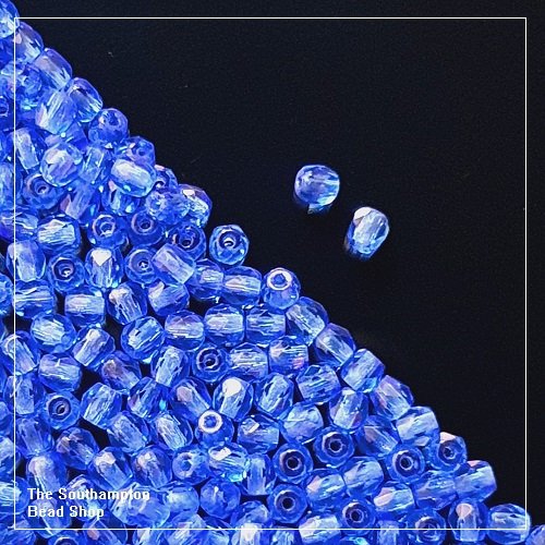 Preciosa Fire Polished Beads 3mm - Sapphire