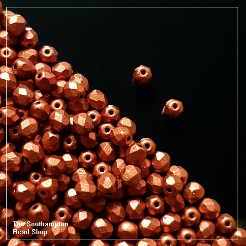 Preciosa Fire Polished Beads 3mm - Copper