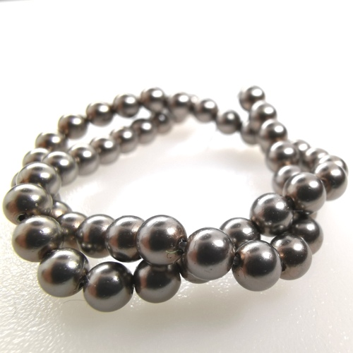 Preciosa Nacre Crystal Round pearls 6mm - Dark Grey