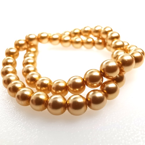 Preciosa Nacre Crystal Round pearls 4mm - Gold