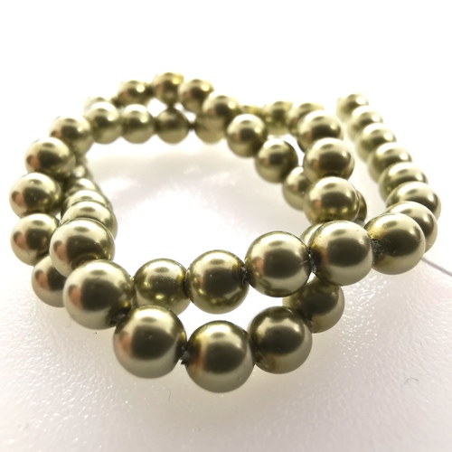 Preciosa Nacre Crystal Round pearls 6mm - Light Green