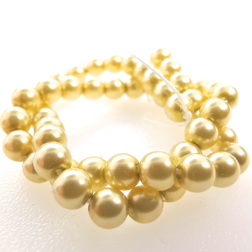 Preciosa Nacre Crystal Round pearls 6mm - Vanilla (Lt Gold)
