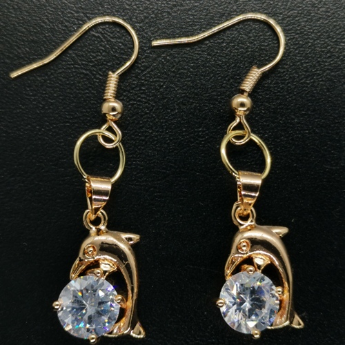 Crystal Rhinestone Earrings-C/G-01