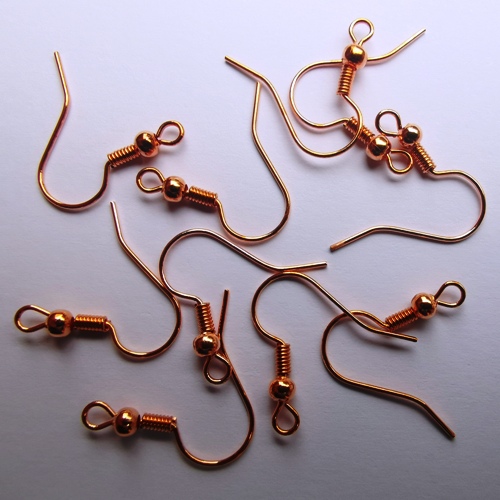 Fish Hook Earwires - Rose Gold Finished - www
