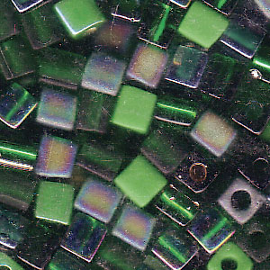 Miyuki 4mm Cube - SB4-MIX35 Green Medley