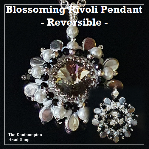 Project Kit - Blossoming Rivoli Pendant Silver & Black