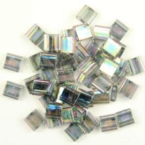 Miyuki Tila Beads - TL2440D Dk Transp Grey Rainbow Lustre