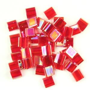 Miyuki Tila Beads - TL254 Transparent Red AB