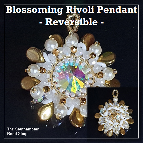 Project Kit - Blossoming Rivoli Pendant White & Gold