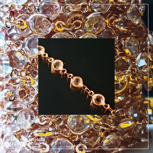 Chain-Bezel Crystal-Rose gold finished-Crystal (50cm)