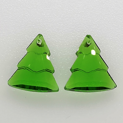 Christmas Tree Pendants - Peridot (2pcs)