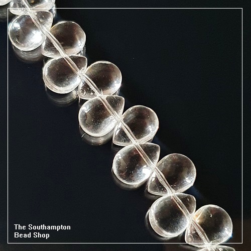 Lampwork & Foil Glass Beads - Clear 10x8mm Drops (50pcs)