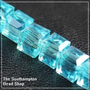 Chinese 6mm Cube Crystals - Aqua