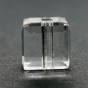 8mm Faceted Crystal Cube - Crystal