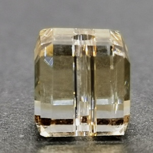 8mm Faceted Crystal Cube - Golden Shadow