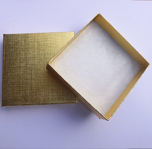 Gold Foil Covered Cotton Filled Gift Box