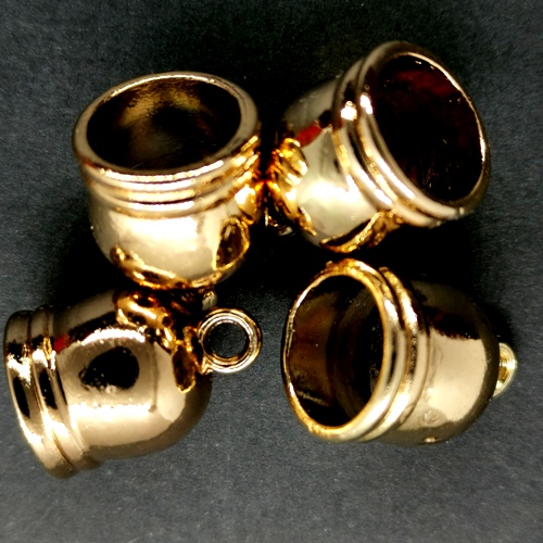 12mm Cord End Caps Champagne Gold