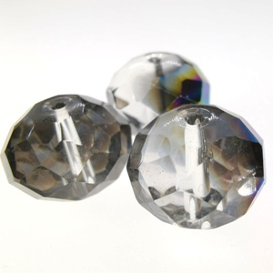 15x12mm Rondelle Crystal - Black Diamond AB (3pcs)