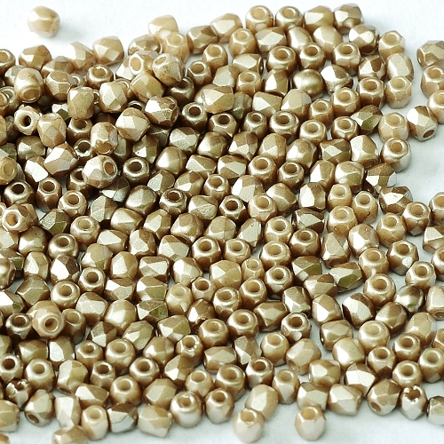 Preciosa Fire Polished Beads 2mm - Alabaster Pastel Light Brown