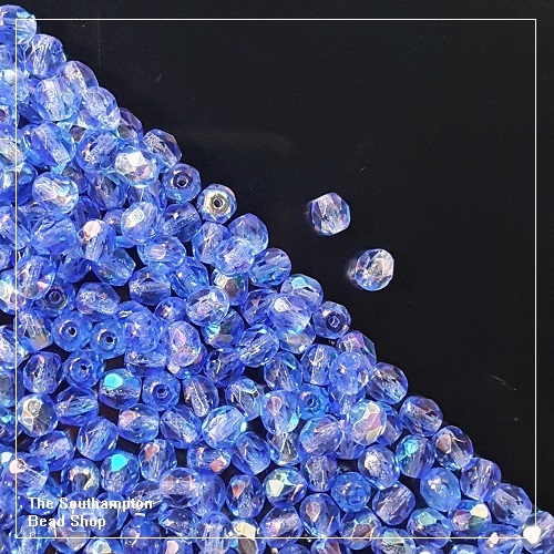 Preciosa Fire Polished Beads 4mm - Sapphire