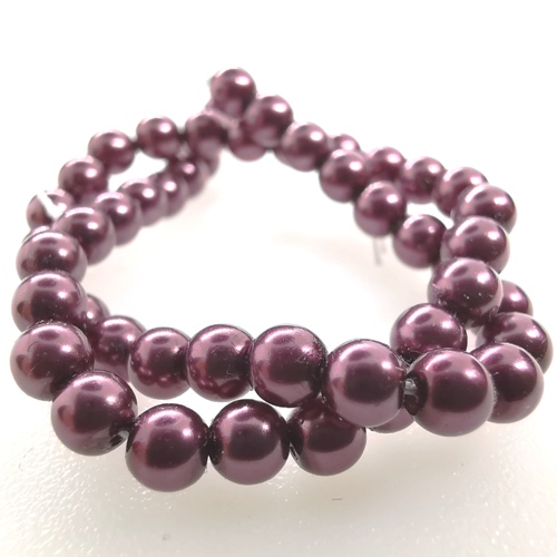 Preciosa Nacre Crystal Round pearls 6mm - Light Burgundy