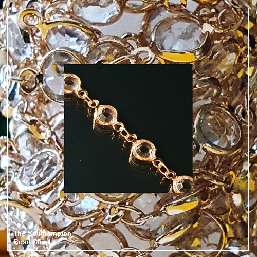 Chain-Bezel Crystal-Champagne gold finished-Crystal (50cm)