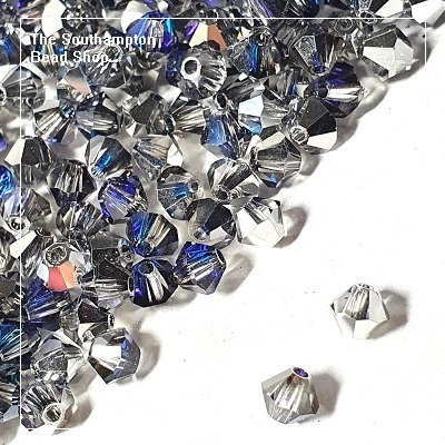 Preciosa Bicones Beads 4mm - Crystal Bermuda Blue