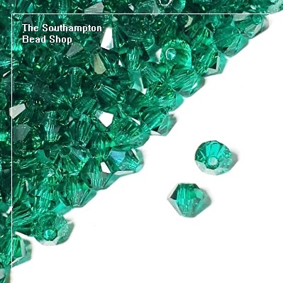 Preciosa Bicones Beads 3mm - Emerald