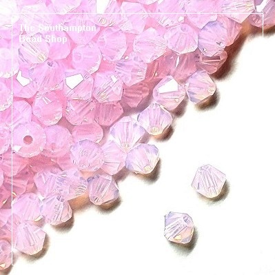 Preciosa Bicones Beads 4mm - Rose Opal