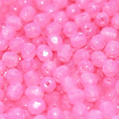 Preciosa Fire Polished Beads 4mm - Pink Opal