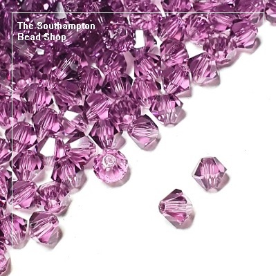 Preciosa Bicones Beads 4mm - Amethyst