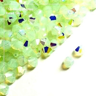 Preciosa Bicones Beads 4mm - Chrysolite Opal AB