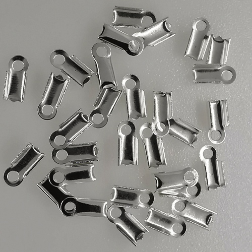 Cord End Crimps (Small) - Silver plated - www